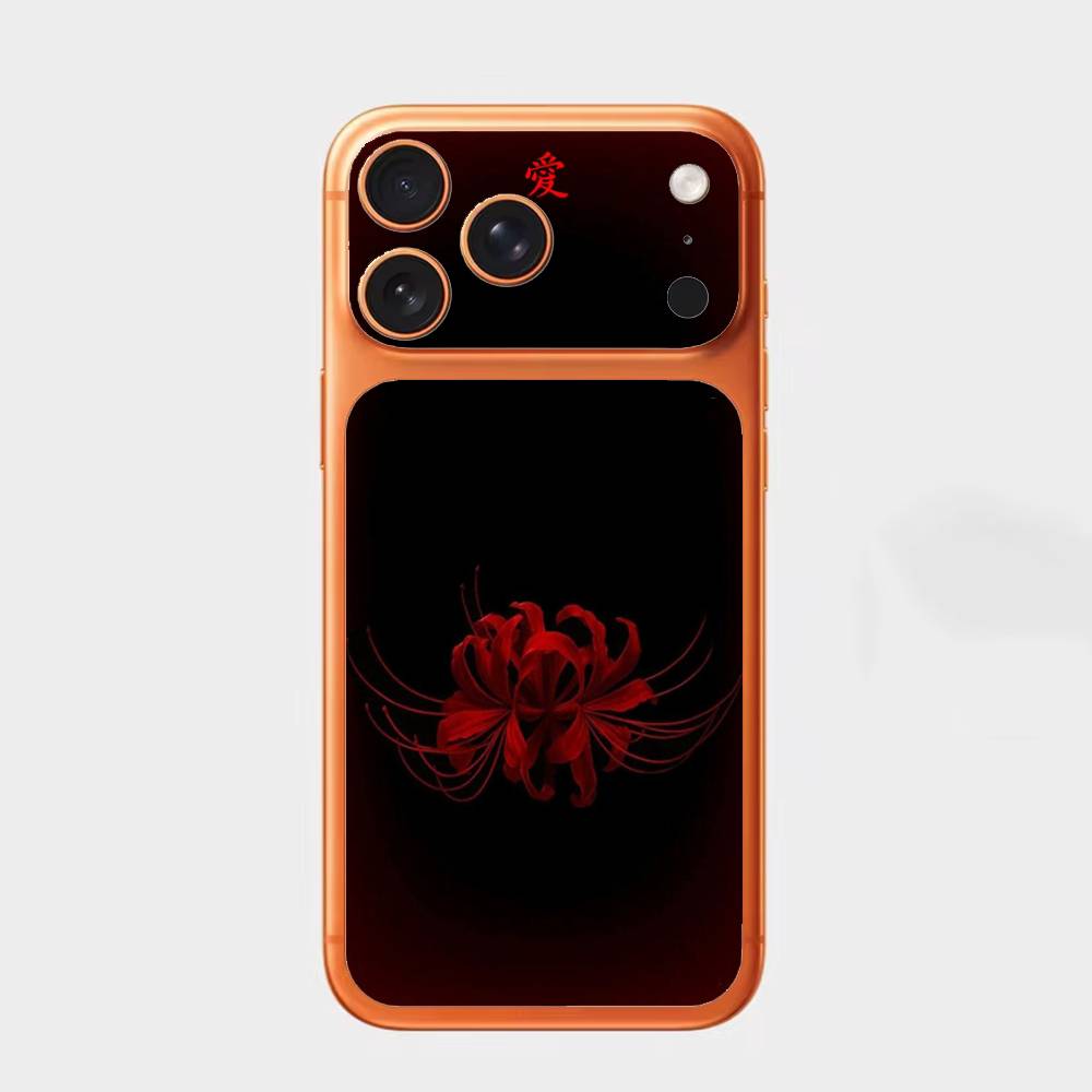 

Red Spider Lily Flower Fiber Skin Wrap Change Case for iPhone 17Pro,17Pro Max Back Sticker Cover iPhone17pro