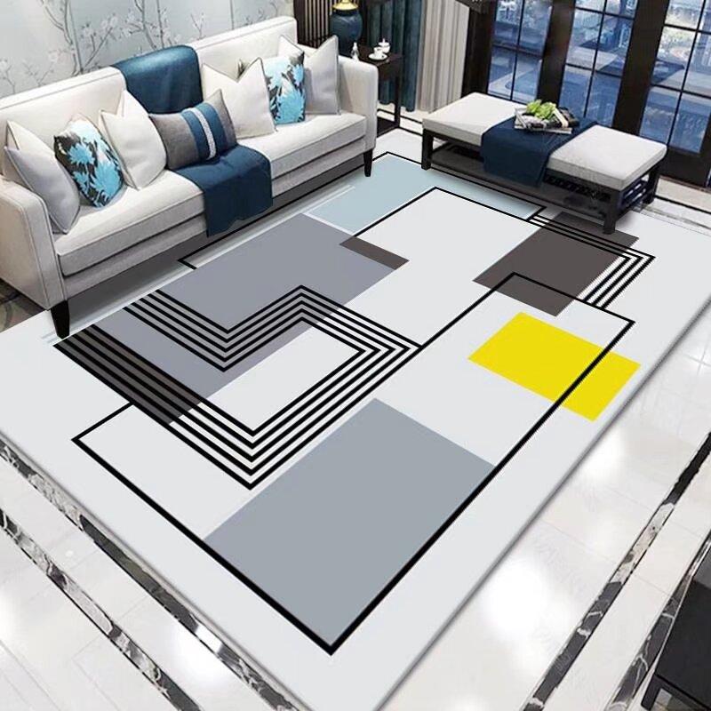 Modern Carpet for Rooms Non-slip Gaming Room Decoration Geometric Washable Lounge Rug Living Room Mat Bedside Floor Mats