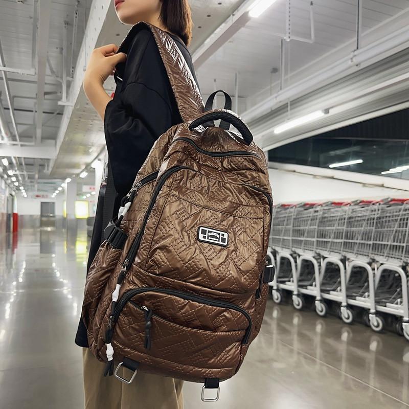 Fashionable Solid Color Embossed Texture Student Backpack For University Use