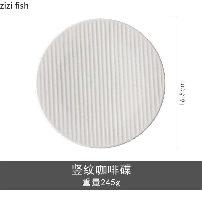 White Ceramic Plate Round Cup and Saucer Dessert Plate Snack Tray Sushi Plates Refreshment Tray Cake Plates Dim Sum Dish