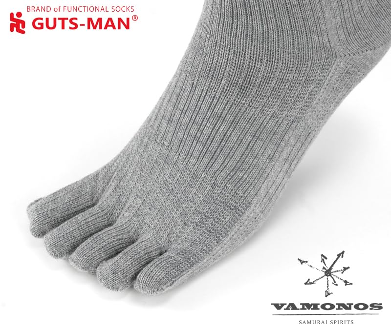Gutsman Strong Socks for 40km Marches and and the Military Compression Socks with Antibacterial and Odor Size L Light Heather Gray Five-Toe (FS-V-01)