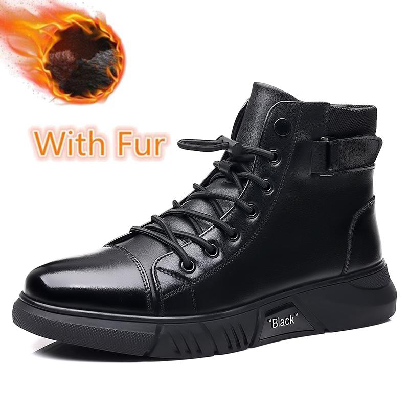 Fashion Wear-resistant Casual Ankle Boots Classic Leather Hiking Shoes Handmade Lace Up Walking Botas Street Style Male Motocross Boots 38 5514₽