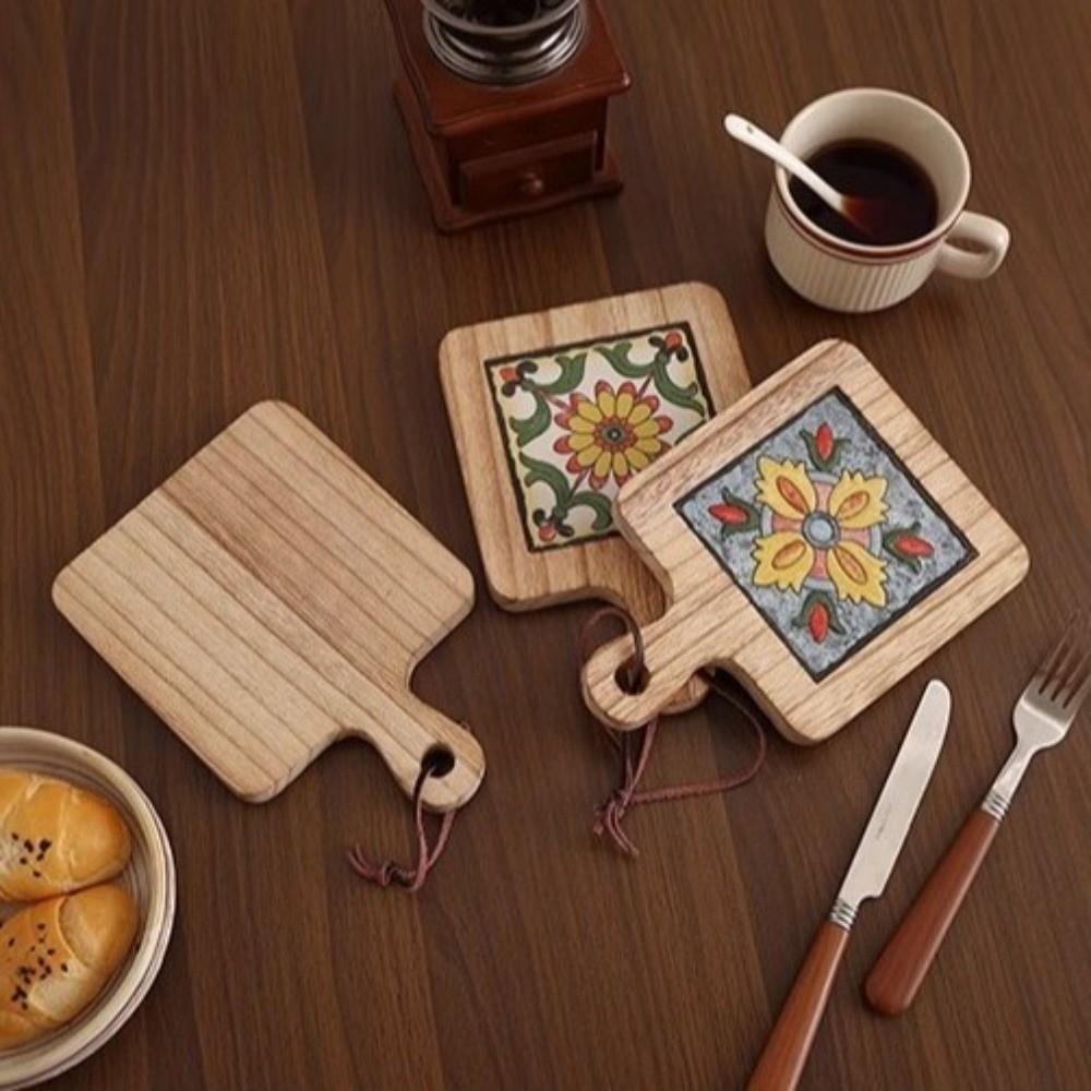 Retro Insulation Mat Japanese Style Wooden Placemat Hot Tea Water Cups Table Mat Coffee Cup