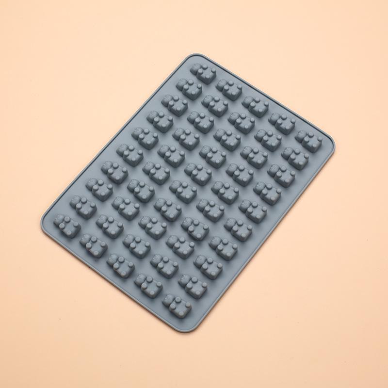 50-Piece Food Grade Silicone Gummy Bear Chocolate Molds - Cute Cartoon Design for DIY Baking