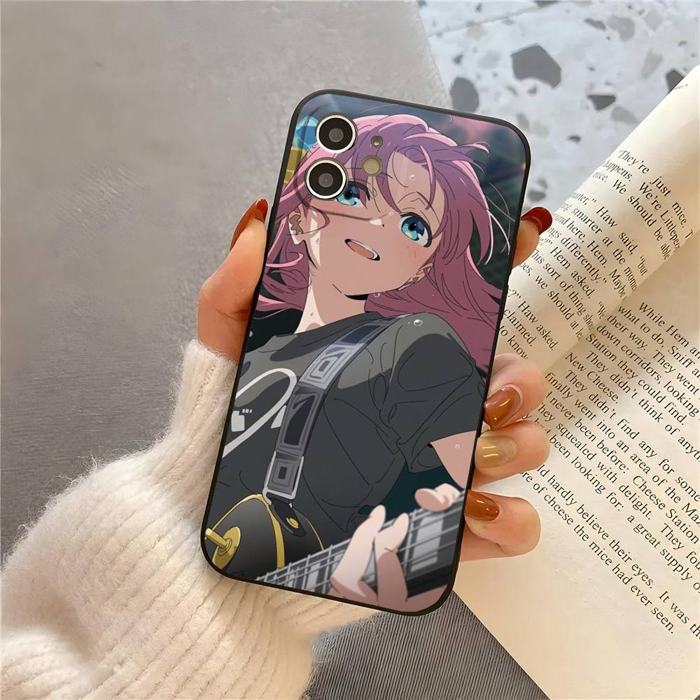 Gotou Hitori Anime B-Bocchi The Rock Phone Case For IPhone 17 Air 16 15 14 13 Pro Max 11 12 Black Silicone Cover