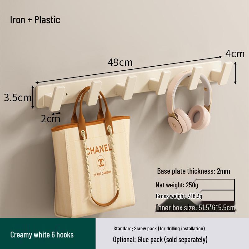 Space Aluminum No-Drill Clothes Hook for Bedroom/Bathroom Doors
