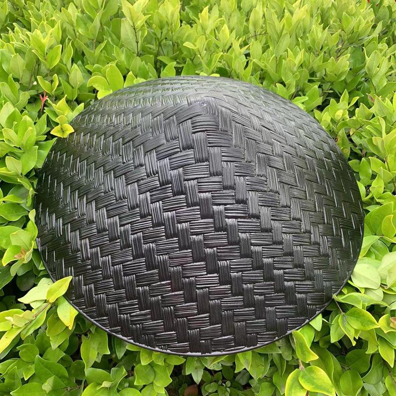 Retro Black Unisex Bamboo Hat and Raincoat for Dance and Film Shoots