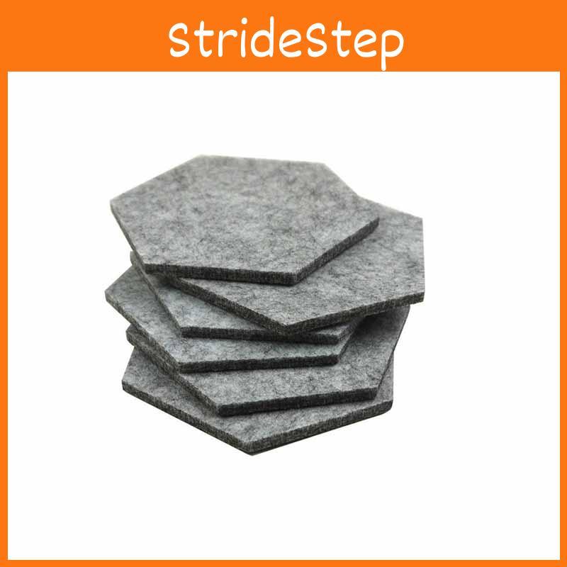 Versatile And Stylish Pack Of 6 Felt Fabric Hexagon Cup Mat Drink Coasters For Any Beverage