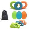 Silicone Finger Resistance Band & Grip Ball Set - Finger Exerciser & Trainer