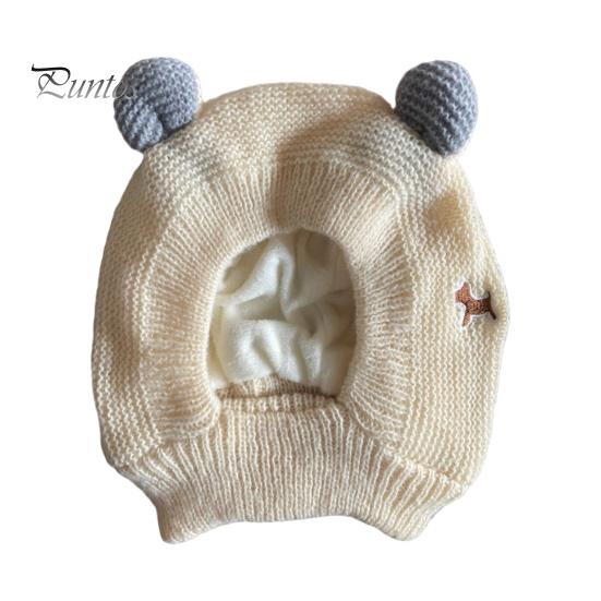 Barn Lue Vinter Pet Cap Strikket Høy elastisitet Holder varmen Ensfarget Øre Decor Småbarn Gutter Jenter Beanie Foto Prop Hodeplagg