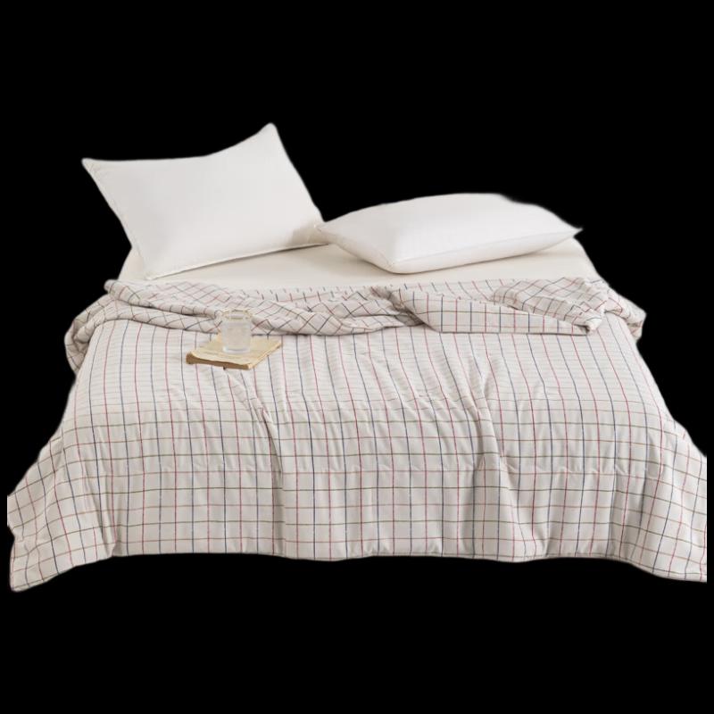 

Muji Хлопковое летнее одеяло в цветную клетку