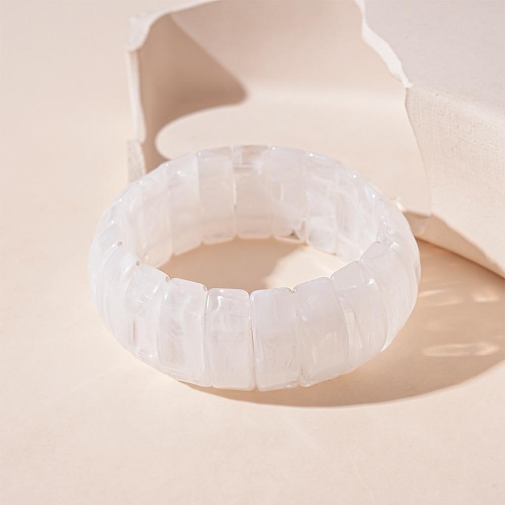 Wide Rectangle Irregular Wide Bracelet Bohemian Retro Hand Ring Acrylic Bangle  Lady Girls