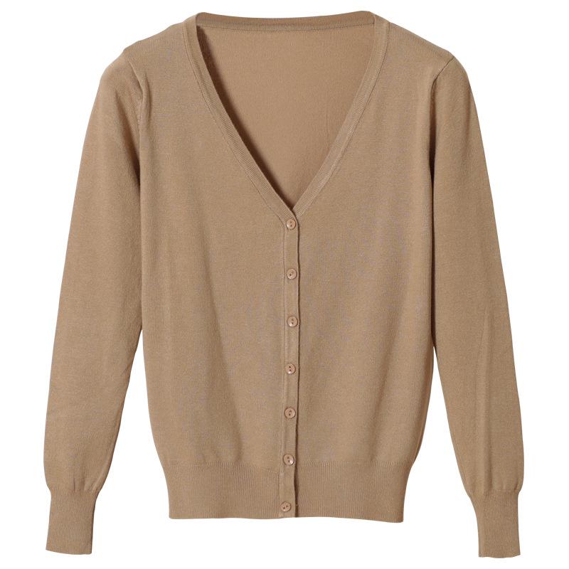 Spring Autumn Loose Outside Sweaters Cardigan Sweater Women's Short Long-sleeved Thin Coat