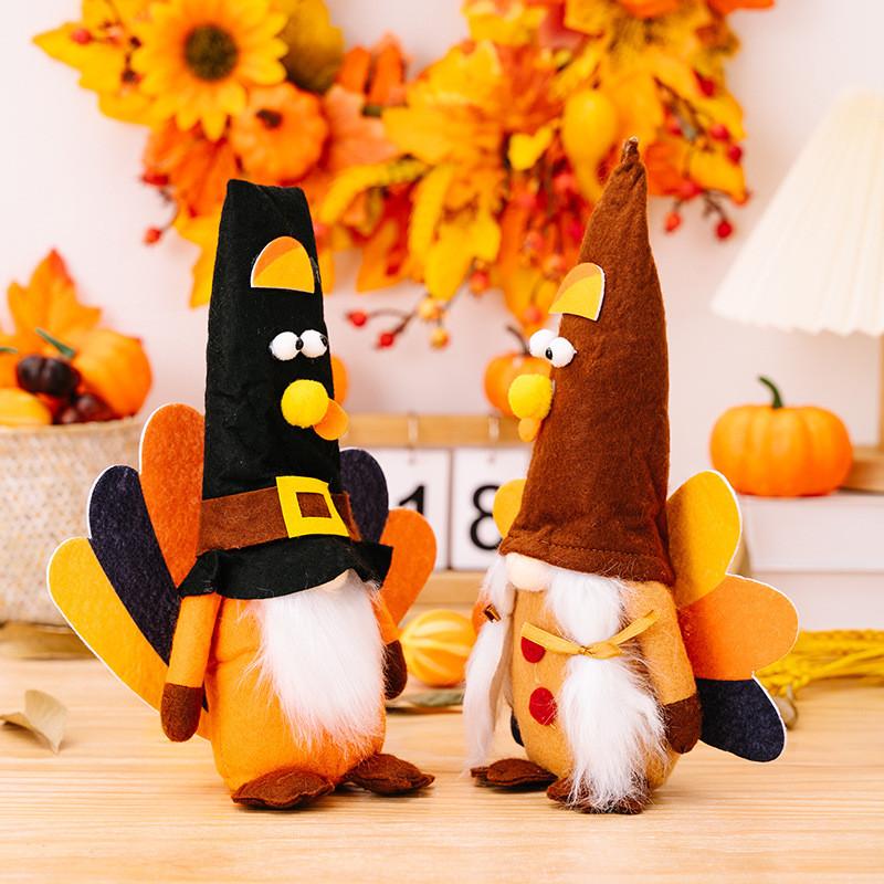 Charming Thanksgiving Gnome With Turkey Design And Cozy Fabric For Seasonal Celebrations