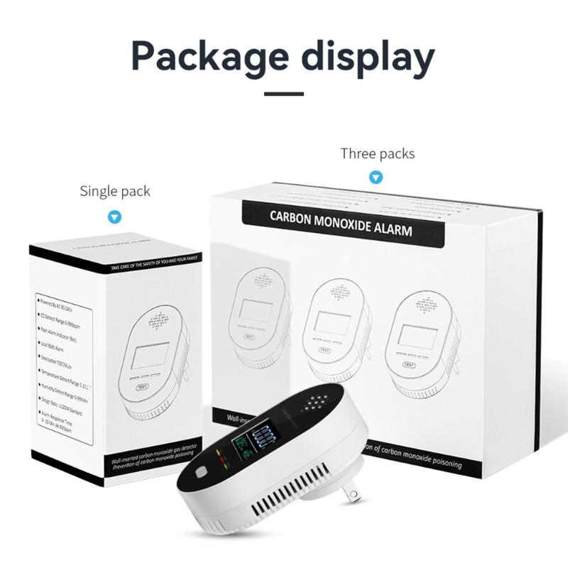 High Sensitivity Carbon Monoxide Alarm Integrated Temperature Moisture Sensors And 85dB Alerts System for Home Office