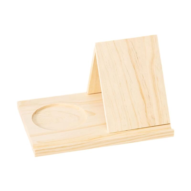 

Triangular Wooden Reading Stand Multipurpose Bookstand with Built in Drink Tray for Notebooks Documents Organization