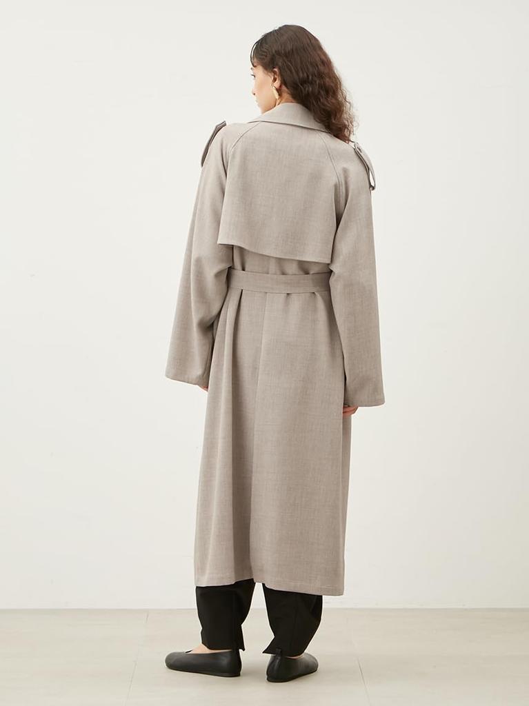 09WFC251086 MIX Trenchcoat mit passendem Gürtel und Schulterklappen [Mira Owen] Damen Leinen-Optik