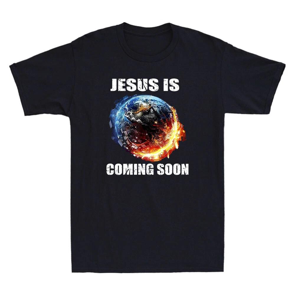 Jesus Is Coming Soon Christian Religious Inspired Design Vintage Men s T-Shirt M