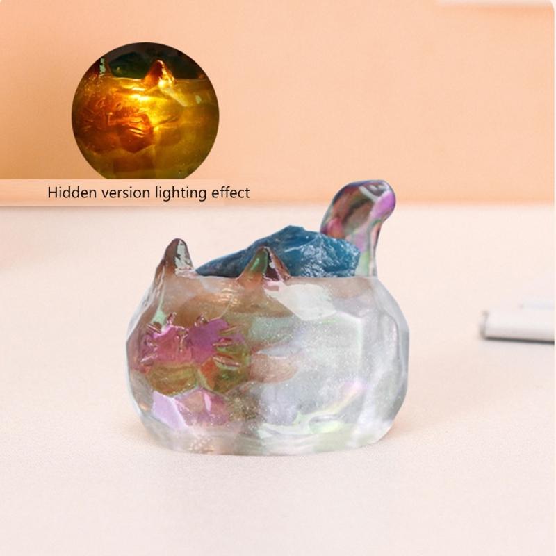 Cartoon Mystery Katzen Kristallstatue Miniatur Harz Ornament Überraschungssammlung Desktop Dekoration Zubehör Geschenk