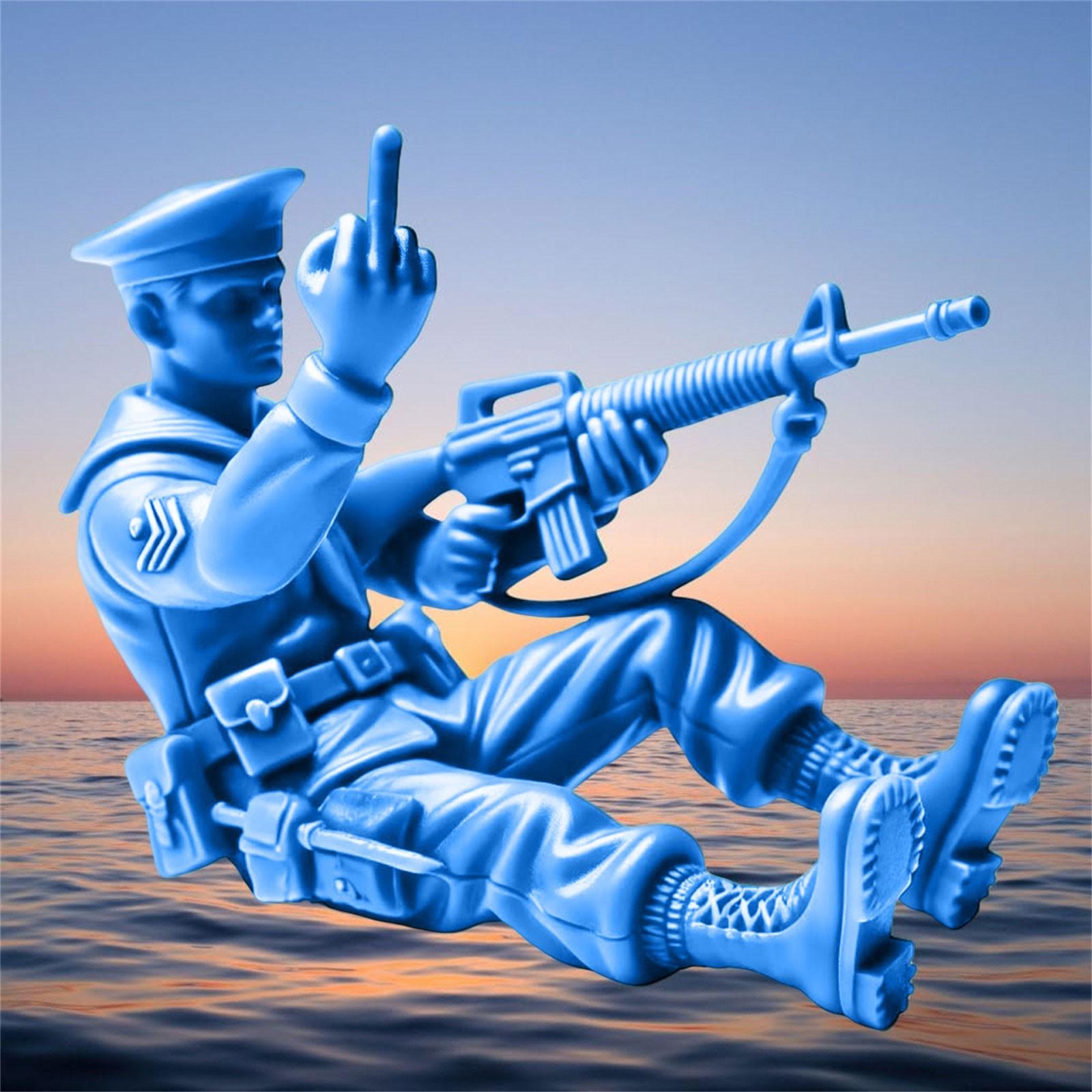 

Забавные зеленые человечки, синие военно-морские фигурки, средний палец, классический военный игрушечный солдатик, набор, новинка, статуэтка солдата для домашнего рабочего стола, украшения Mili One Size