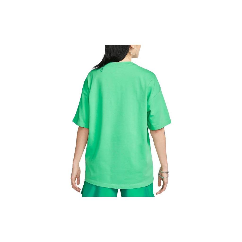 Nike Sportswear Essential Oversized Solid Color Crew Neck Short Sleeve T-Shirt Women Tops Green DX7911-363
