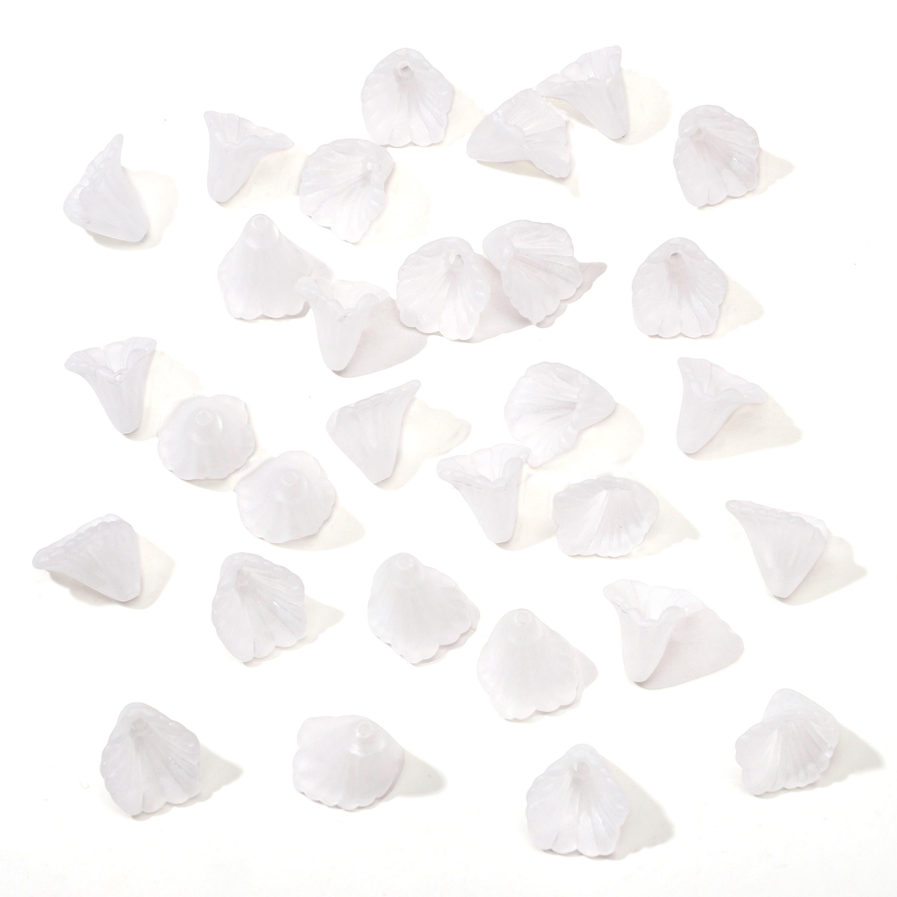 

20 шт. Матові акрилові підвіски-підкови та лотоси для виготовлення DIY намиста, браслета, сережок, прикрас 8.5x12mm 20pcs білий