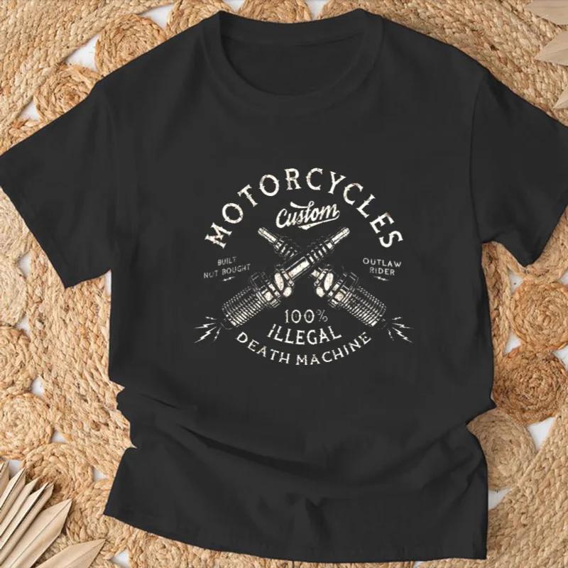 Vintage Custom Motorcycles Chopper Bobber Motorcyclist T-Shirt  O-Neck Short Sleeve Casual Mens T-shirt Size S-5XL
