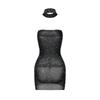 Women's Rhinestone Lingerie Dress Slim See Through Off Shoulder Sleeveless Mini Tube Top Dress with Choker for Party ClubGood product
