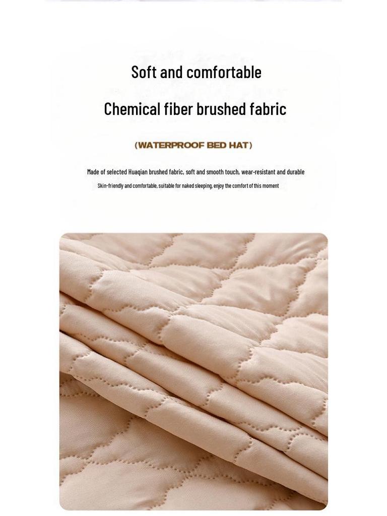 Waterproof Solid Color Quilted Bed Sheet - Thickened, Urine-Proof Mattress Protector