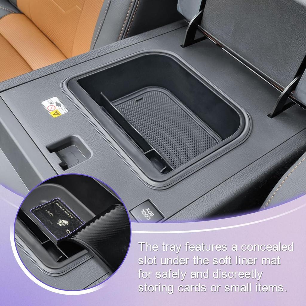 RUNROAD Center Console Organizer Tray Compatible With 2024 2025 Toyota Land Cruiser Prado 250 / Lexus GX550 Accessories, Ert Armrest Storage Tray For