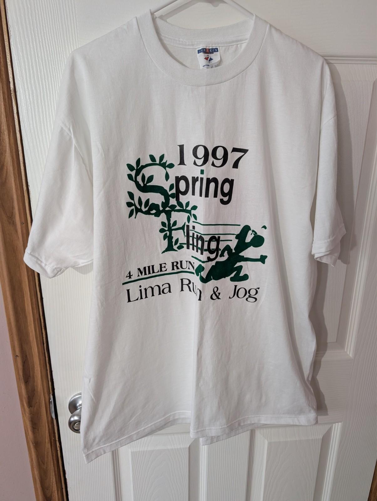 Vintage 1997 Spring Fling Lima Run and Jog Running Aesthetic Unisex T-Shirt M