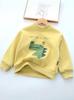 Kids' Fleece-Lined Dinosaur Sweatshirt, Autumn/Winter, Coral Fleece, Half-High Collar, Thickened Warm Top