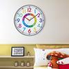 10 Inch Early Childhood Education Clock Colorful Round Wall Clock Kids' Room Decor Non Ticking Learning Clock Wall Decoration