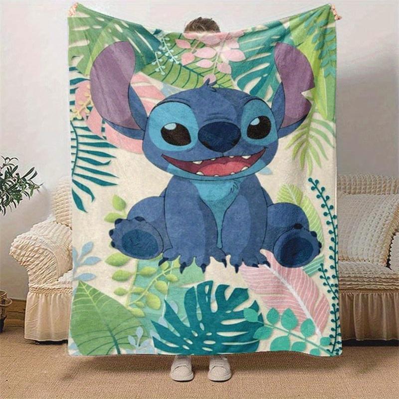 1pc Stitch Printing Blanket - Soft, All-Season Throw for Living Room, Beroom,Personalize Gift with Aorable Cartoon Esign