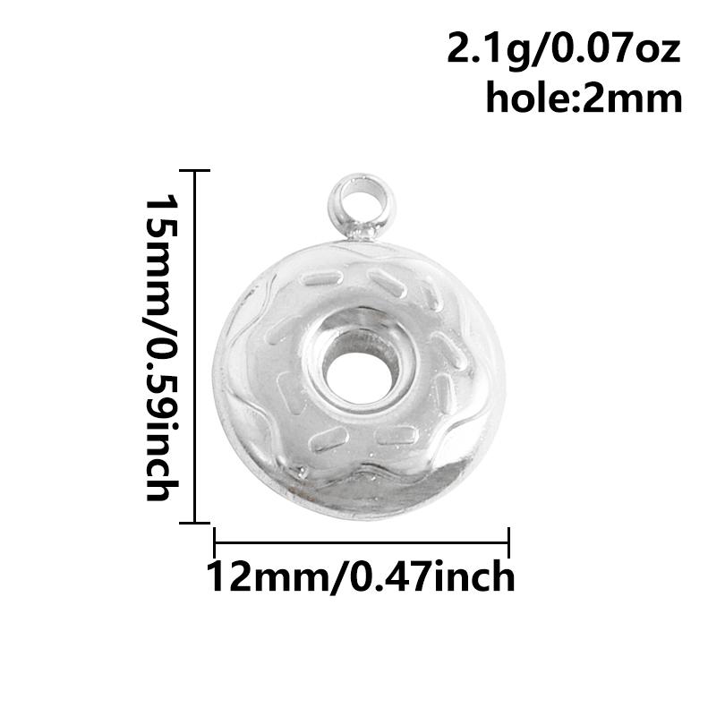 5pc Exquisite Food&Fruit Pendant Three-Dimensional Small Bag Charm Stainless Steel Pendants For Jewelry Making Supplies Breloque