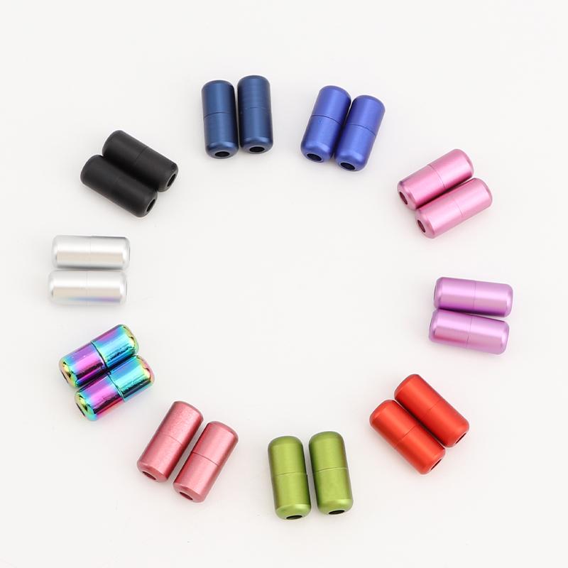 1Pair Matte Metal Shoelaces Locks Capsules Shoelaces Durable buckle Colorful Shoes Accessories Aesthetic Sports Laces Lock