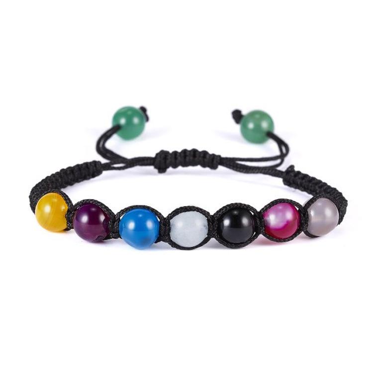 Korean Style Unisex Rainbow Woven Bracelet, Adjustable