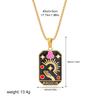 New Design Colorful Enamel Tarot Cards Pendant Necklaces  18K Gold Plated Sun Star Moon Box Chain Choker Jewelry for Women