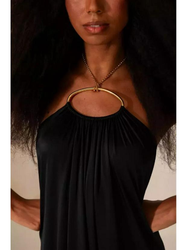 Elegant 2026 European and American Women's Open-Back Halter Beach Dress
