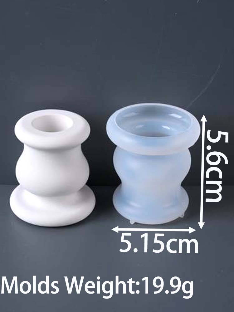 DIY Minimalist Geometry Candlestick Silicone Mold Concrete Round Candles Holder Casting Tealight Base Resin Molds Home Decor