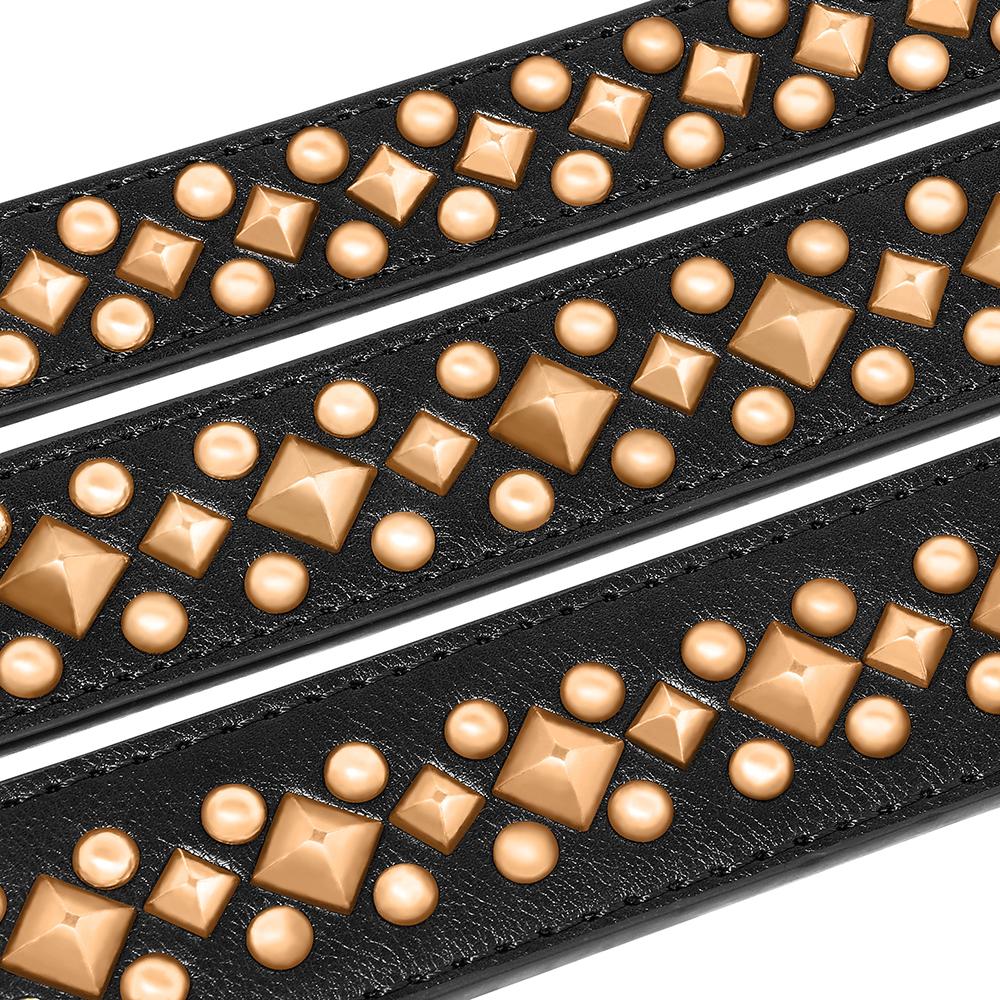 Durable Leather Dog Collar Spiked Studded Dog Collars Adjustable Pet French Bulldog Shepherd Pug Necklace for Small Large Dogs
