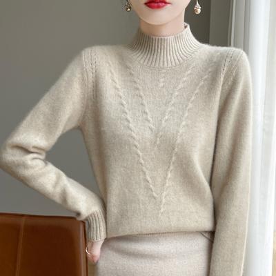 Thickened Twisted Flower Sweater for Women In Autumn and Winter Style Fashionable and Versatile Knitted Base Shirt Comfortable and Warm Sweater