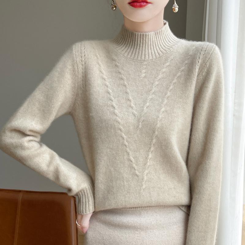 Thickened Twisted Flower Sweater for Women In Autumn and Winter Style Fashionable and Versatile Knitted Base Shirt Comfortable and Warm Sweater
