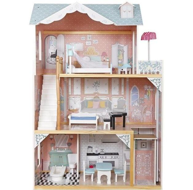 Jokomisiada Dollhouse Multi-level Wooden Large With Furniture Za5458