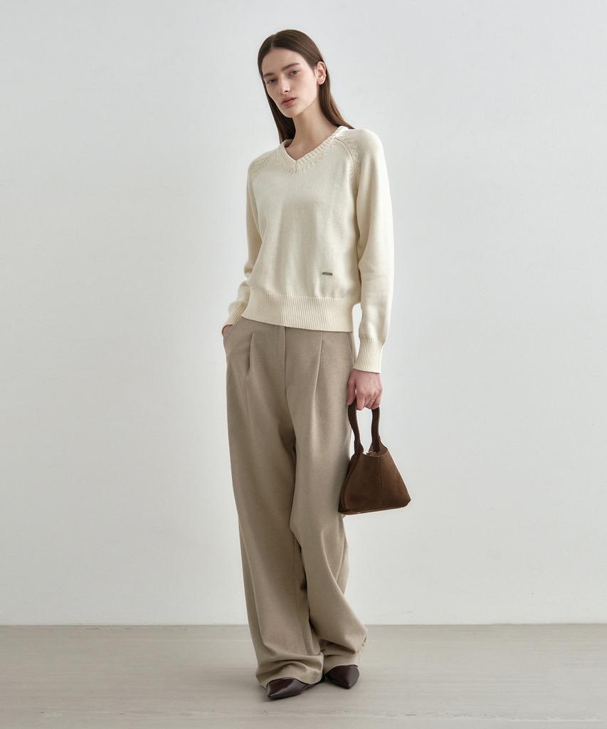MONGDOL Winter Ver) One-Pleat Wide Slacks Beige Mdpt025Fwbeige