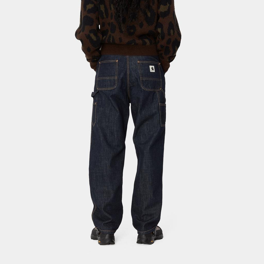 Carhartt WIP Fw24 W Brandon Single Knee Pant Loose Triple Stitch Zipper Fly Square Label Jeans Women pants Blue I034225-01-02