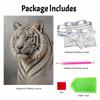 DIY 3D Pearl Diamond Painting Art Set Home Decor White Tiger Animal Art Set Wall Art