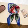 Chain Dot Printed Silk Like Small Square Scarf For Women Sun Protection