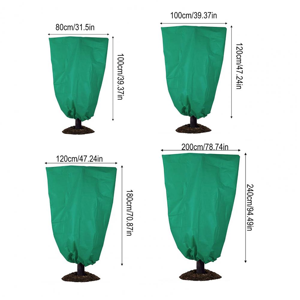 Plant Freeze Protection Cover with Drawstring Zipper Reusable Winter Outdoor Tree Shrubs Potted Plants Frost Protection Bag