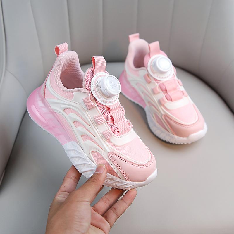 Girls Shoes Children's Sports Shoes 032 Spring and Summer Mesh Breathable Soft Sole Girls Running Shoes Pink Dad Shoes
